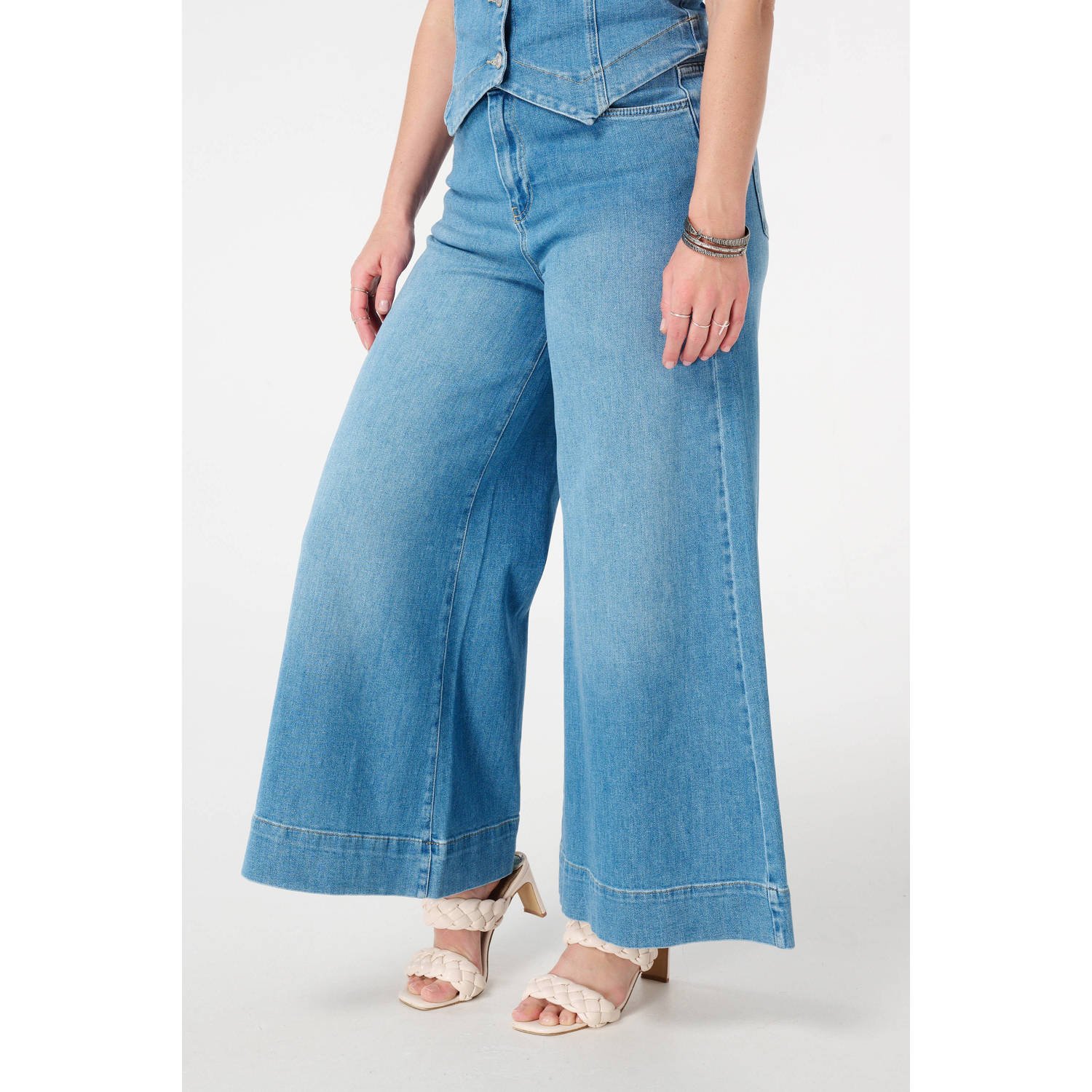 MS Mode high waist wide leg jeans stonewashed