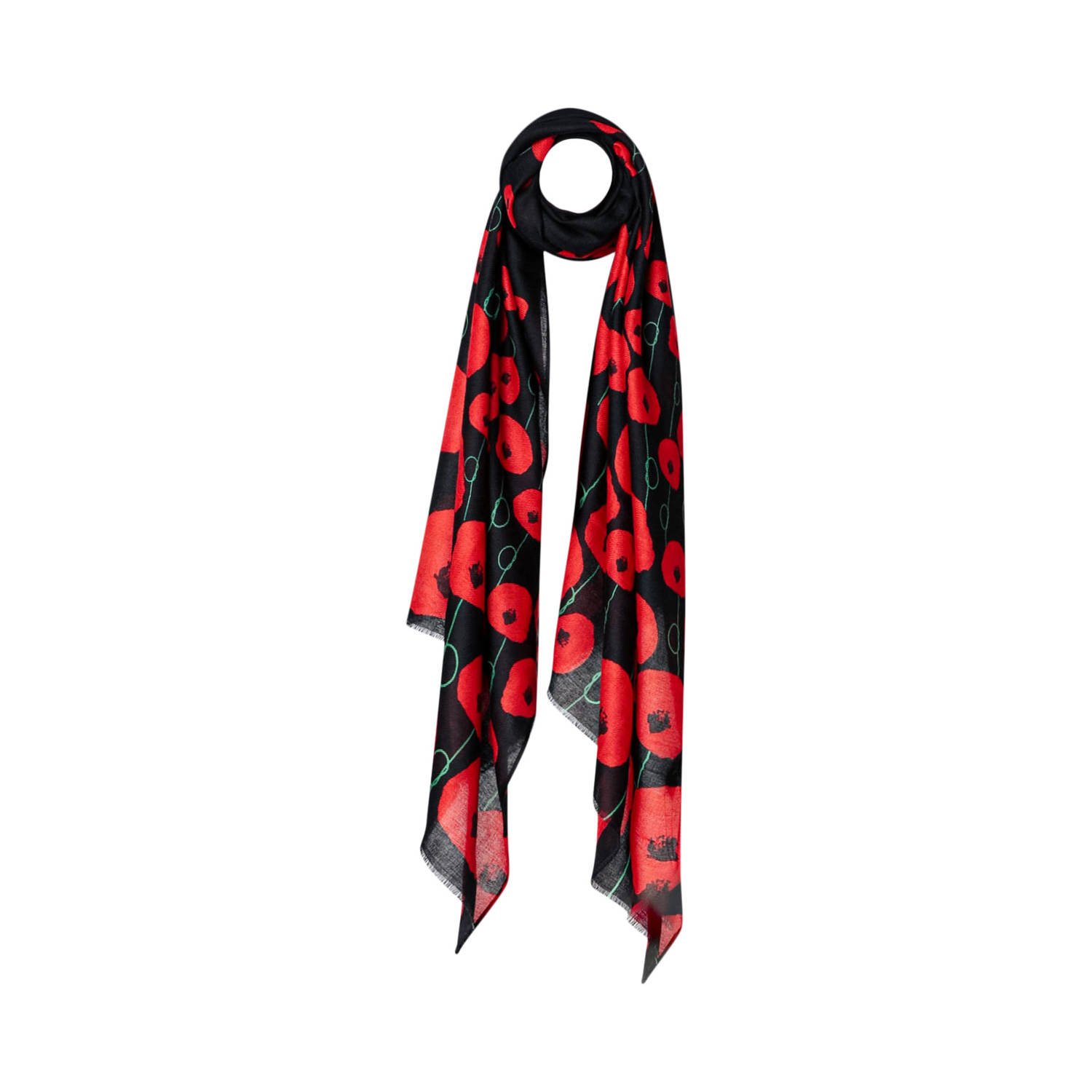 Paprika sjaal met all over print donkerblauw