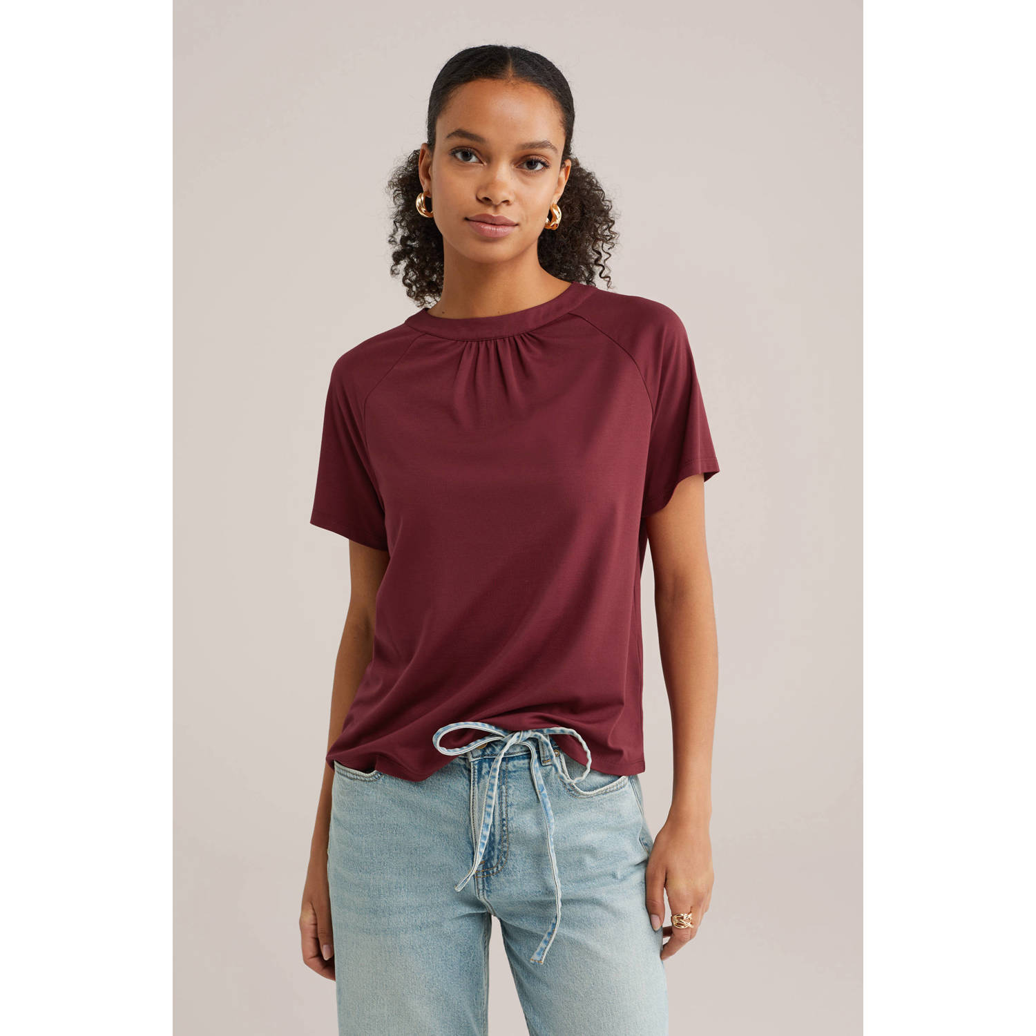 WE Fashion top donkerrood