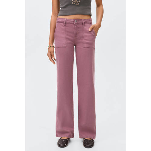 MANGO TEEN wide leg jeans roze afbeelding