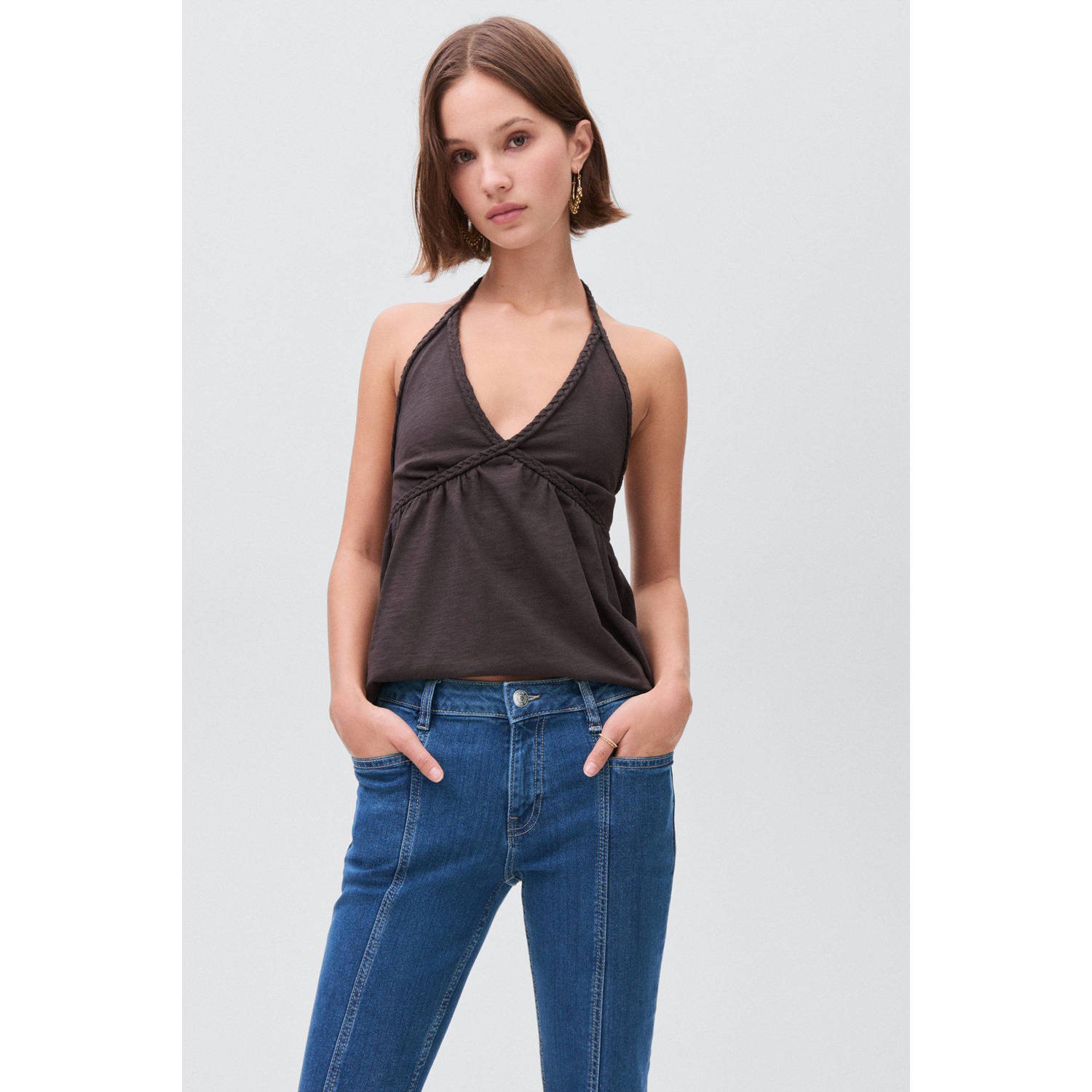 MANGO TEEN flared jeans medium blue denim
