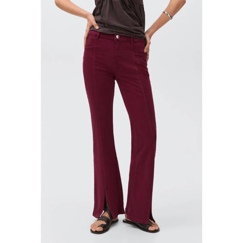 MANGO TEEN casual broek donkerrood afbeelding