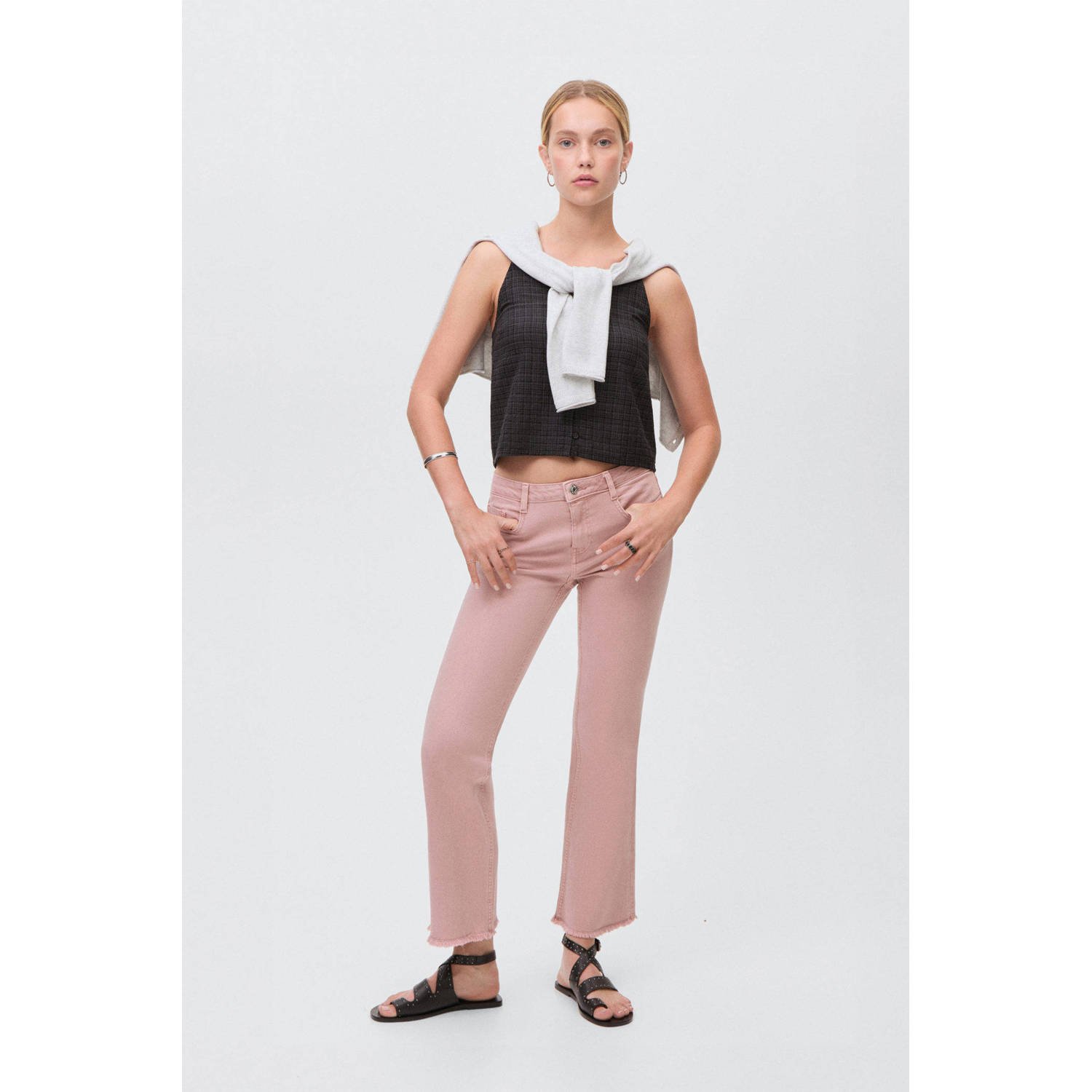 MANGO TEEN flared jeans roze