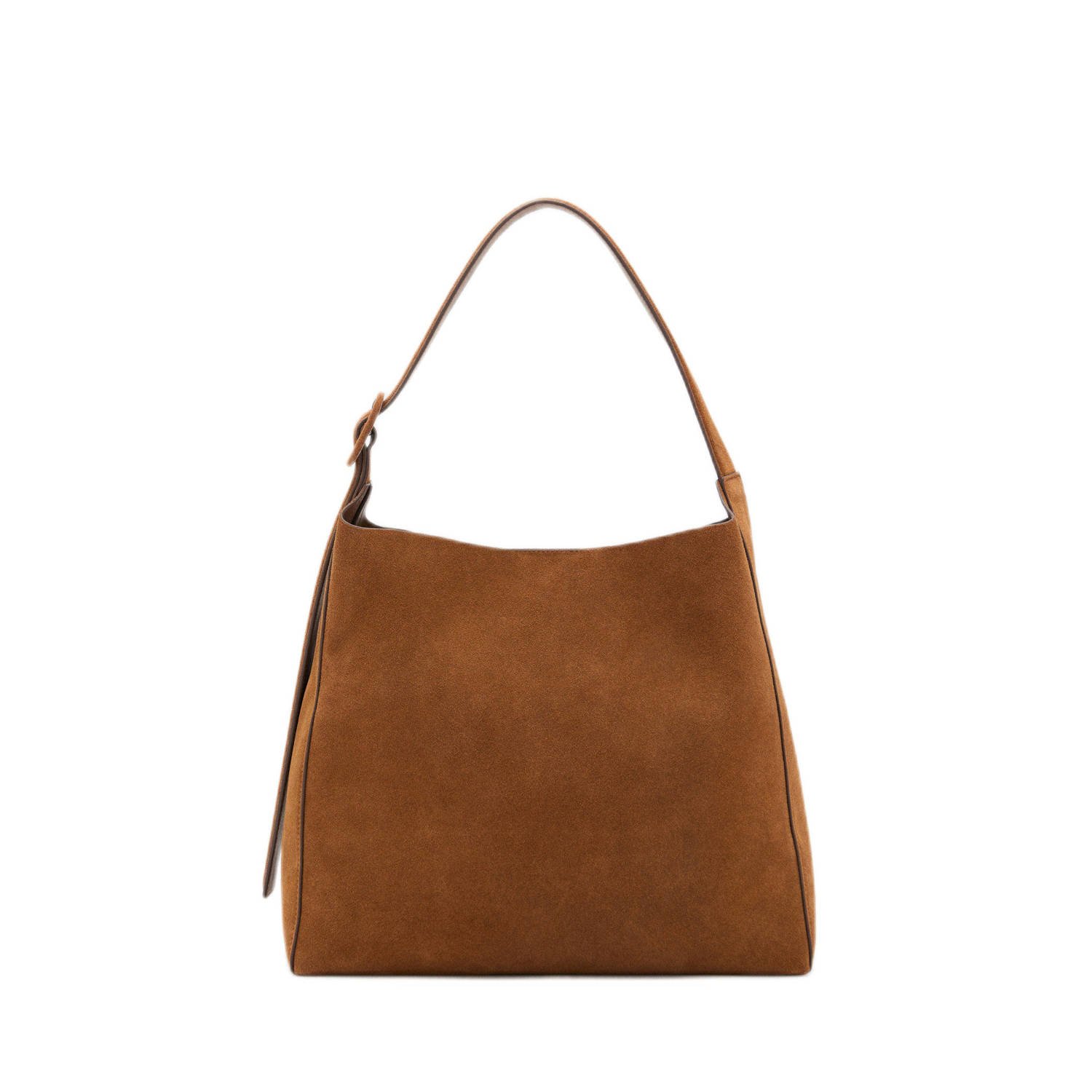 Mango suede schoudertas bruin