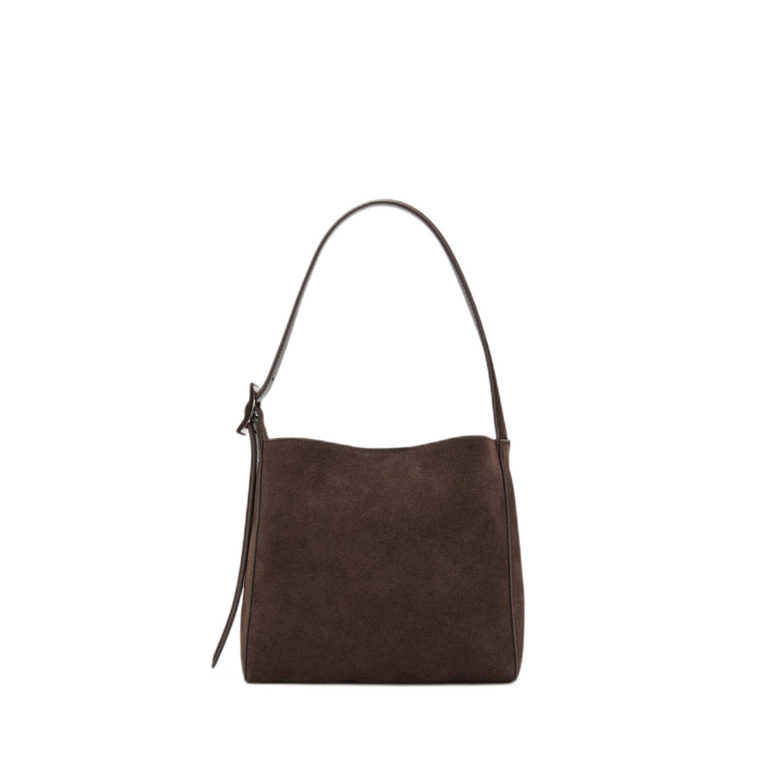 Mango suede schoudertas donkerbruin