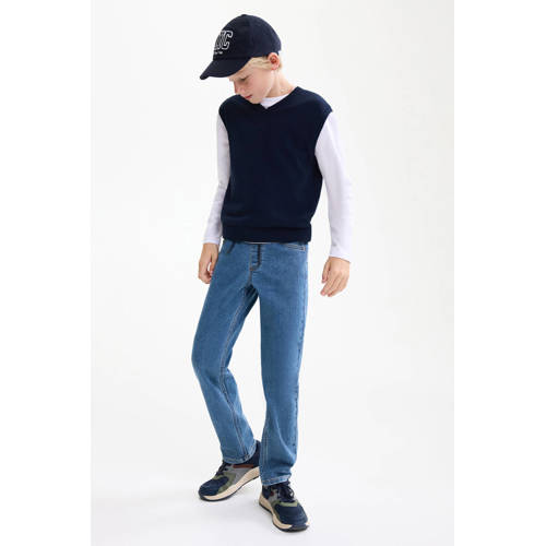 Mango Kids regular waist regular fit jeans medium blue denim afbeelding