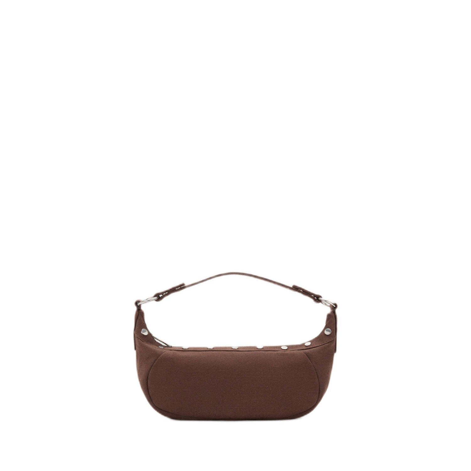 Mango schoudertas met studs bruin