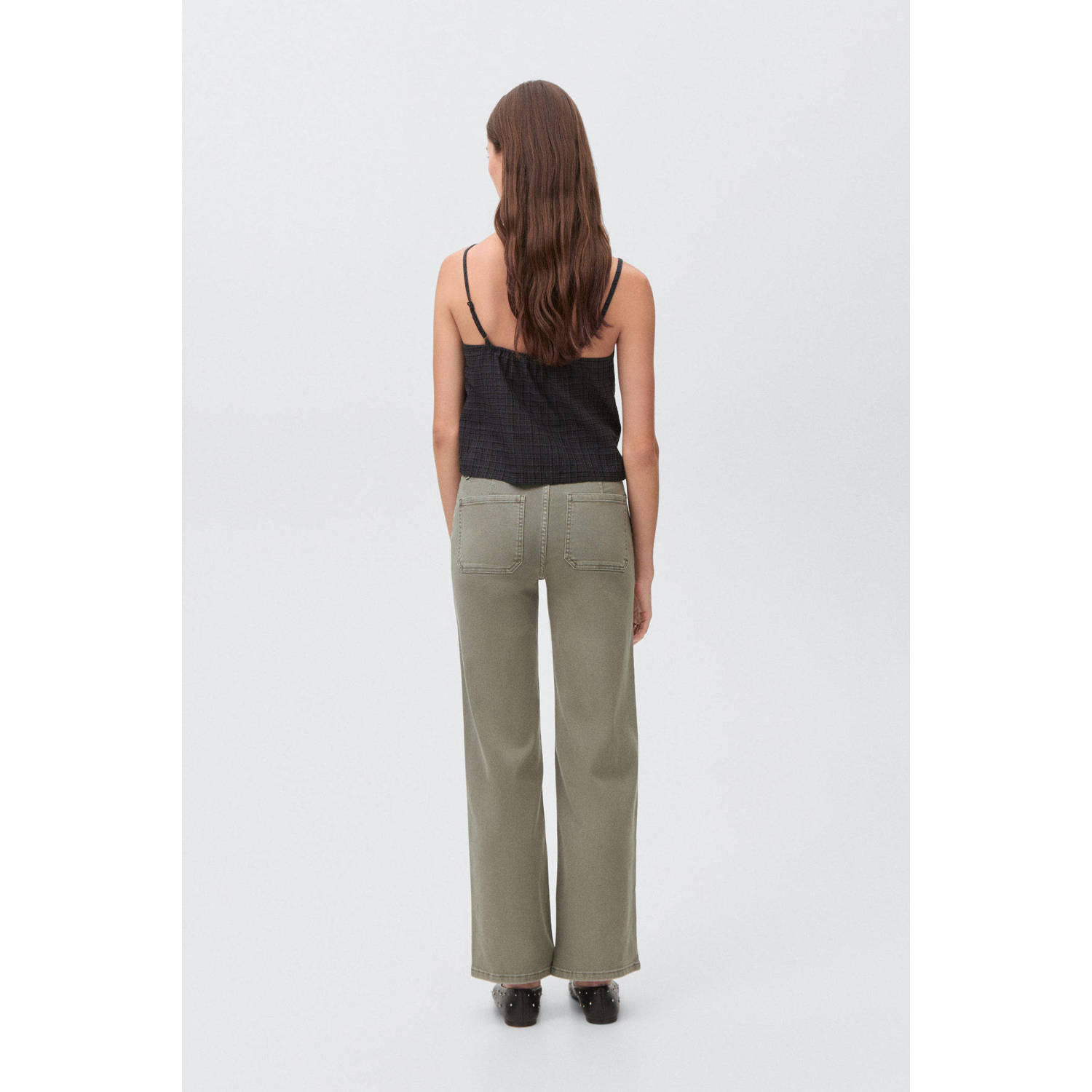 MANGO TEEN regular waist regular fit jeans groen