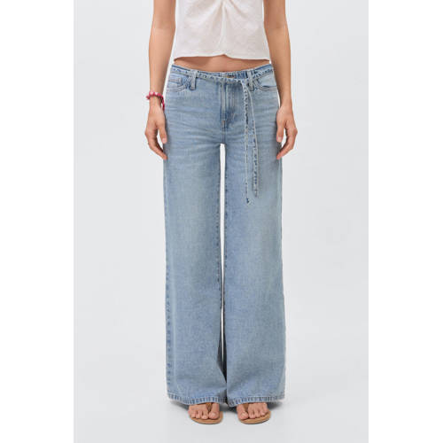 MANGO TEEN wide leg jeans light blue denim afbeelding