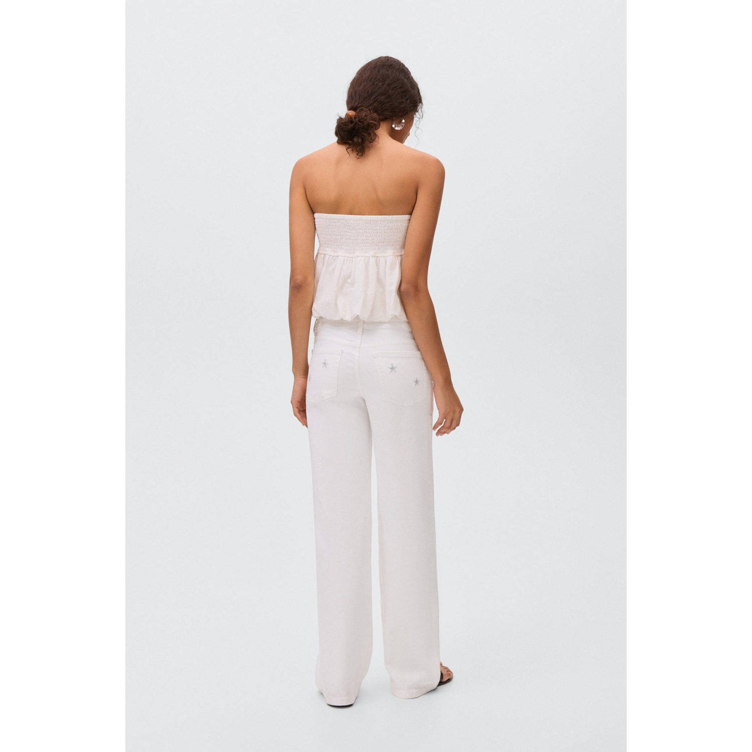 MANGO TEEN wide leg jeans wit