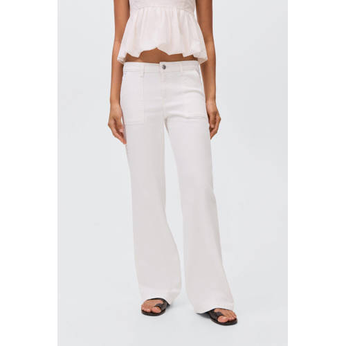 MANGO TEEN wide leg jeans wit afbeelding