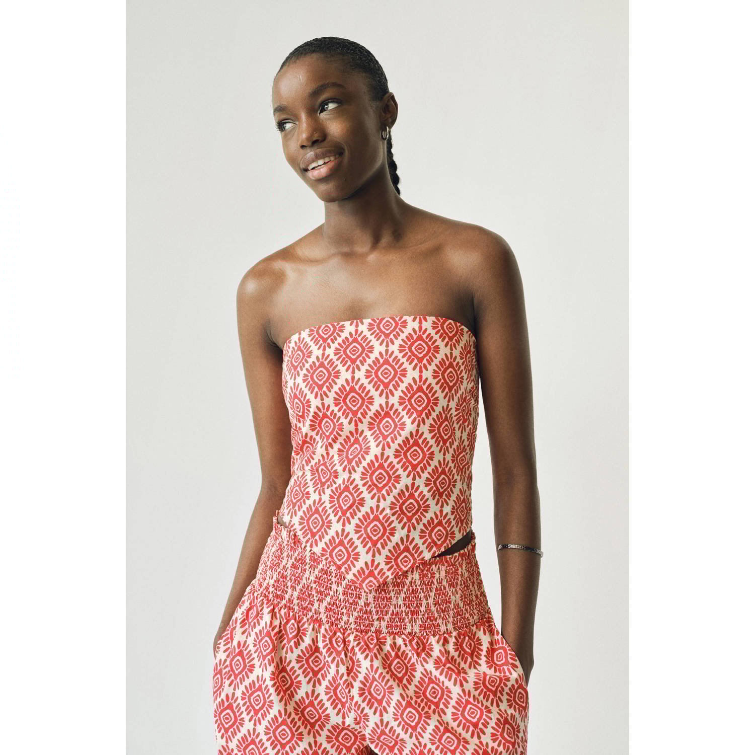 MANGO TEEN strapless top rood
