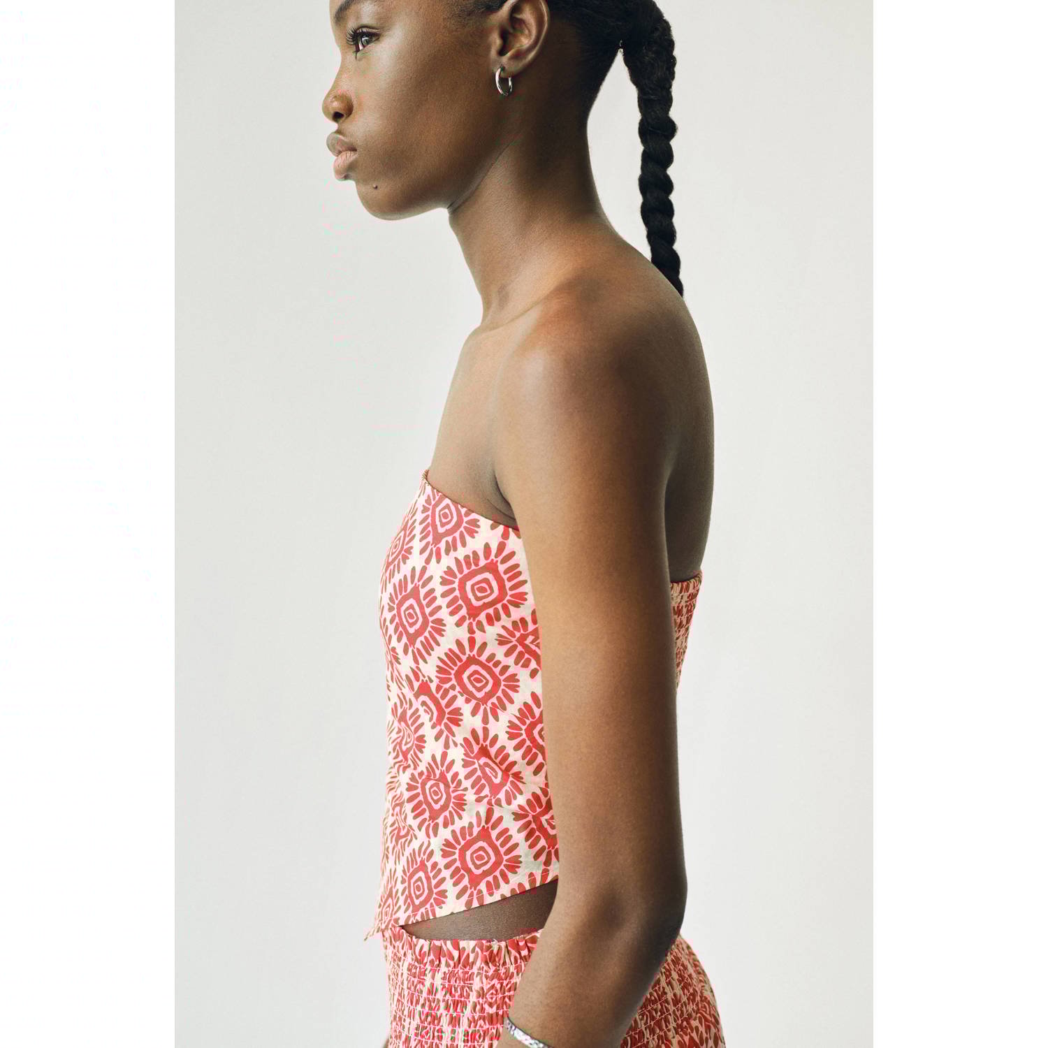 MANGO TEEN strapless top rood