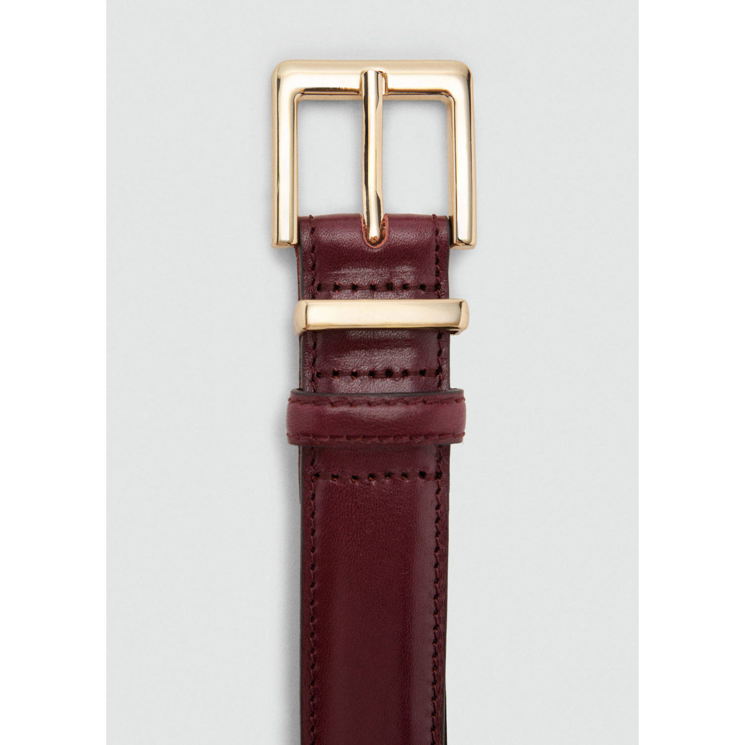 Mango leren riem donkerrood