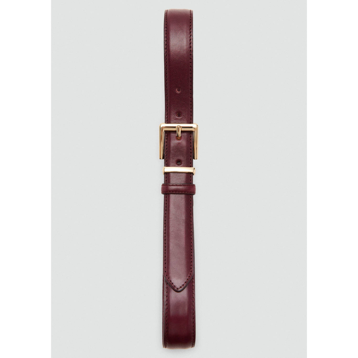 Mango leren riem donkerrood