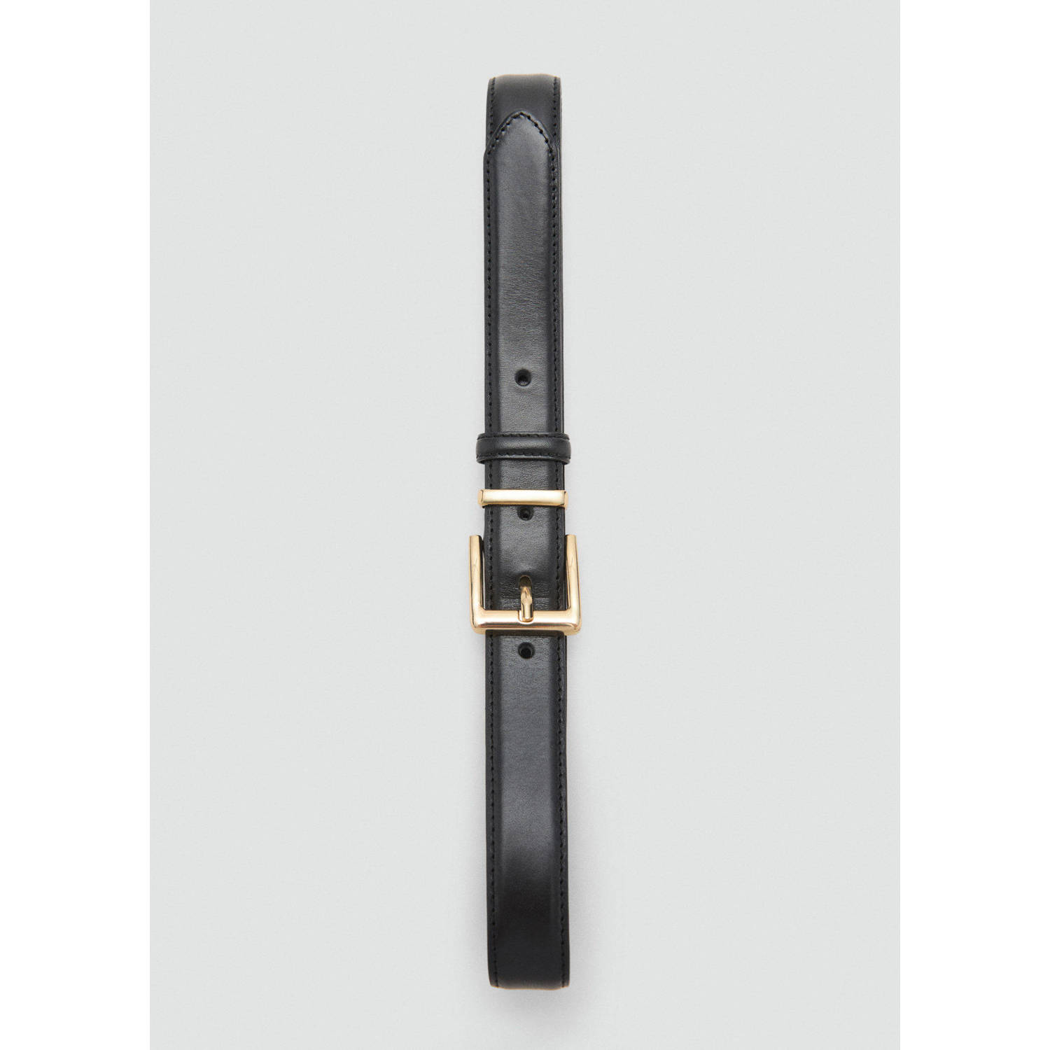 Mango leren riem zwart