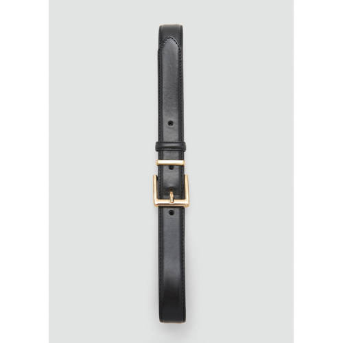 Mango leren riem zwart afbeelding
