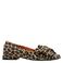 Manfield suède loafers met panterprint beige/cognac