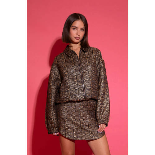 Studio AMAYA tweed jasje met lurex goud afbeelding
