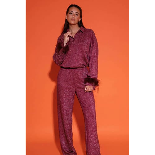 Studio AMAYA blouse roze met glitter afbeelding