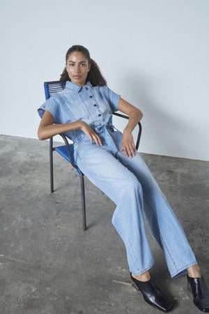 jumpsuit light blue denim straight