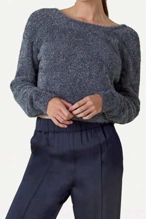 gebreide trui zilver met lurex