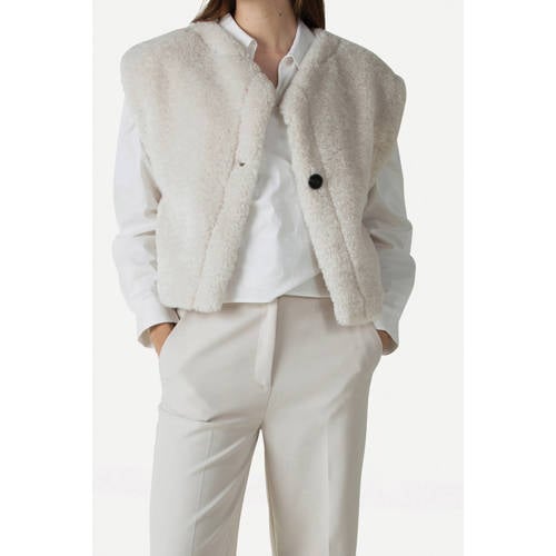 Another-Label teddy gilet ecru afbeelding