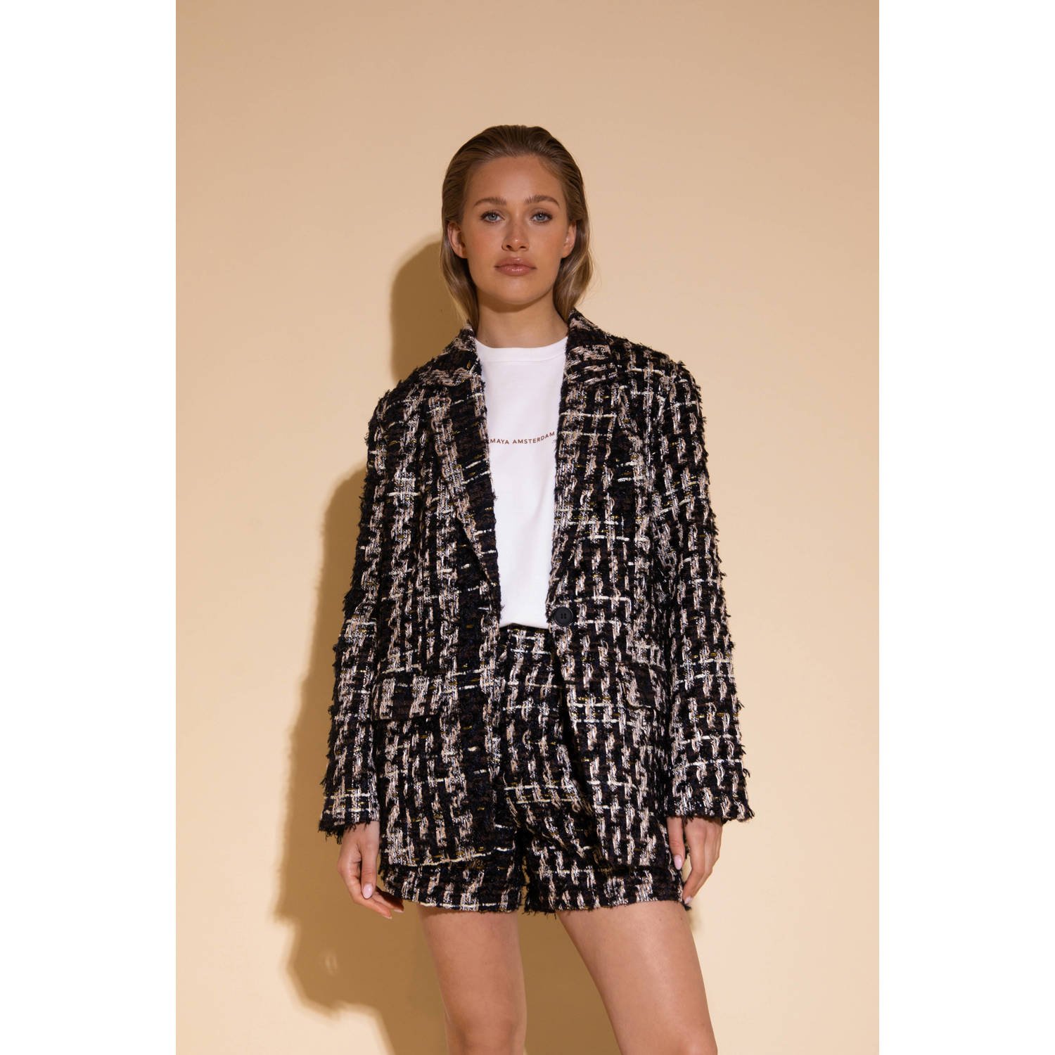 AMAYA Amsterdam straight high waist casual short zwart