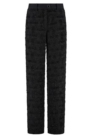 straight high waist broek zwart met glitter