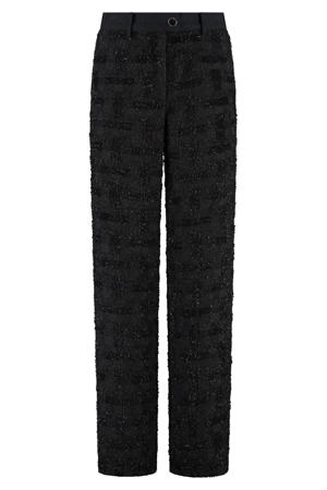 straight high waist broek zwart met glitter