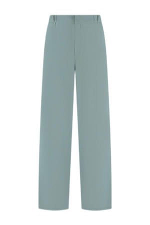 wide leg regular waist broek lichtblauw