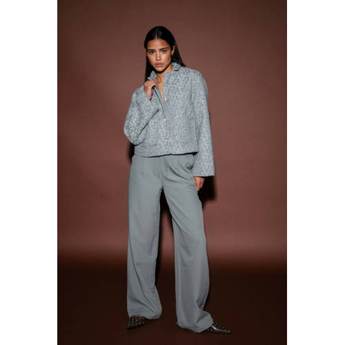 AMAYA Amsterdam tweed jasje met lurex lichtblauw afbeelding