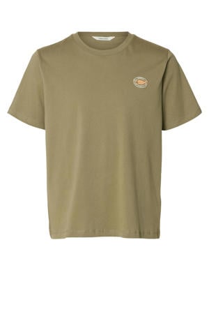 regular T-shirt olijfgroen