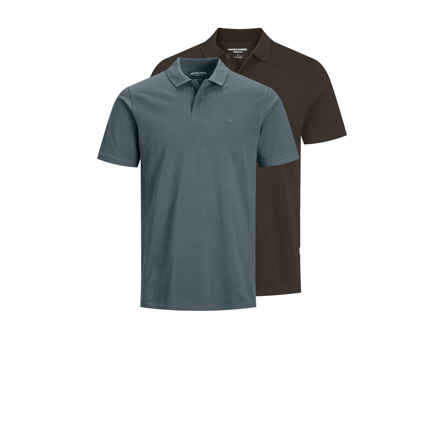 JACK & JONES ESSENTIALS slim polo bruin