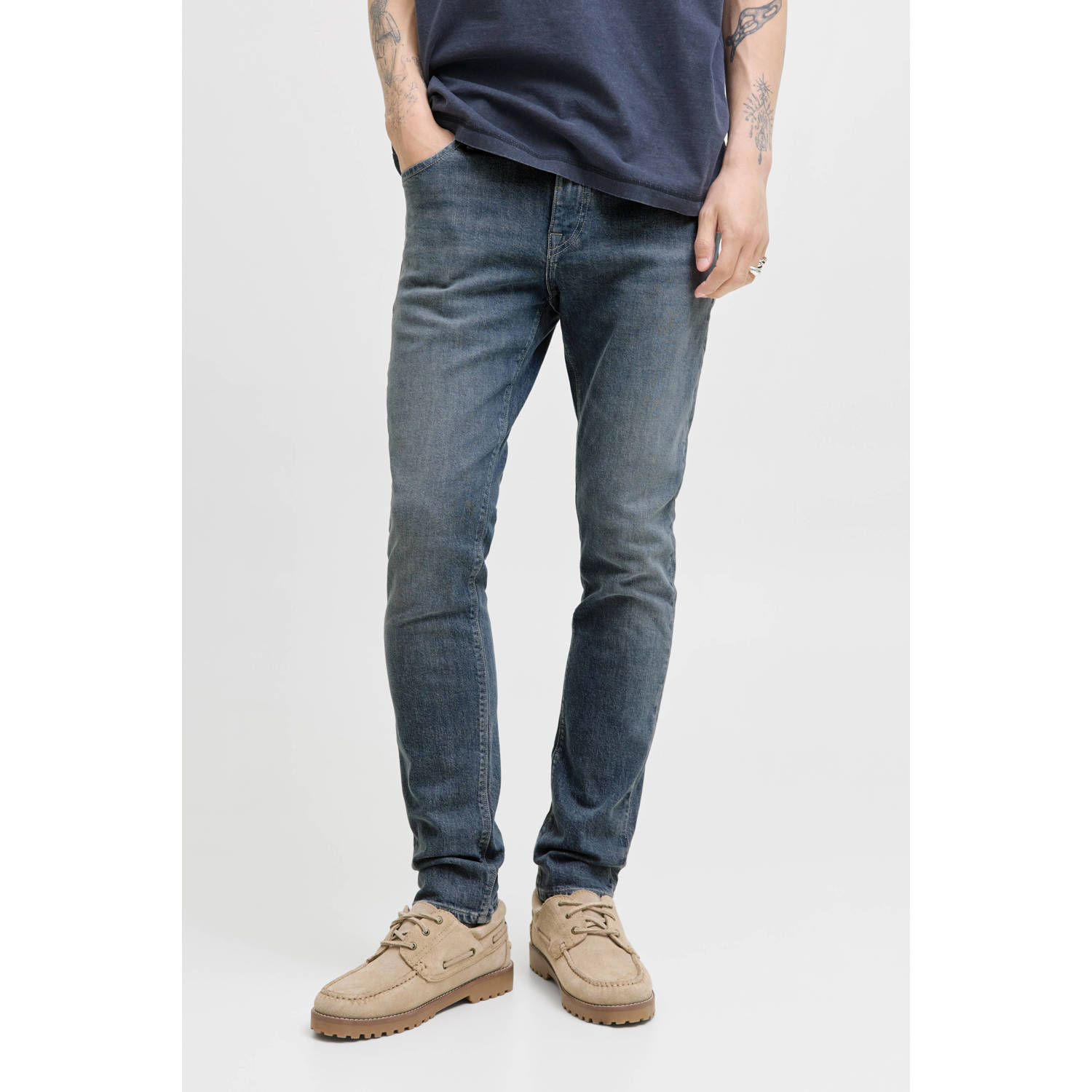 JACK & JONES JEANS INTELLIGENCE JJIGLENN JJFELIX slim fit jeans grey denim