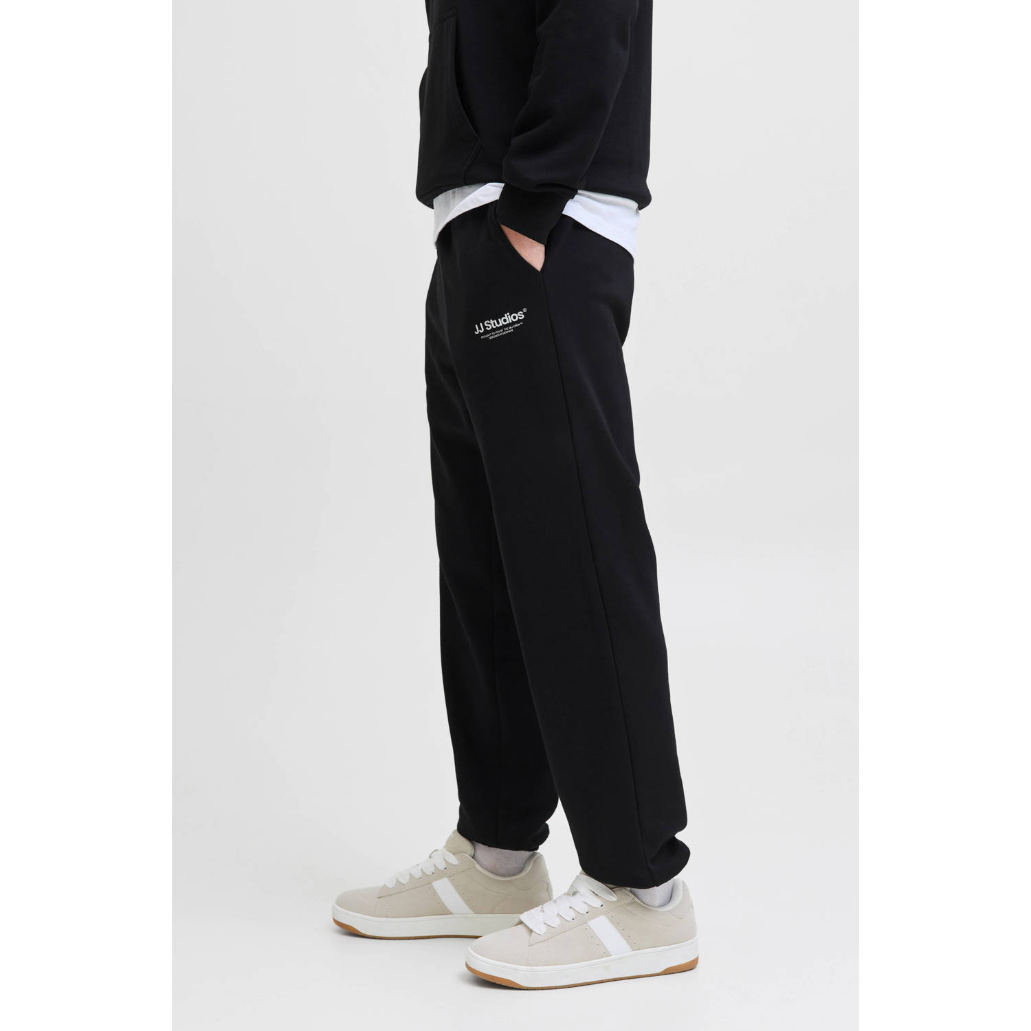 JACK & JONES PANTS STUDIO regular joggingbroek zwart