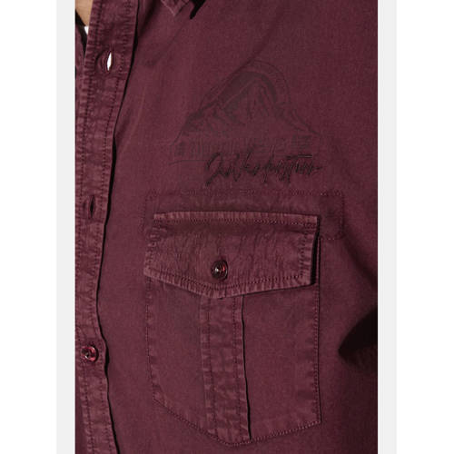 Jan Vanderstorm +FIT Collectie casual overhemd KRUVIN Plus Size donkerrood afbeelding