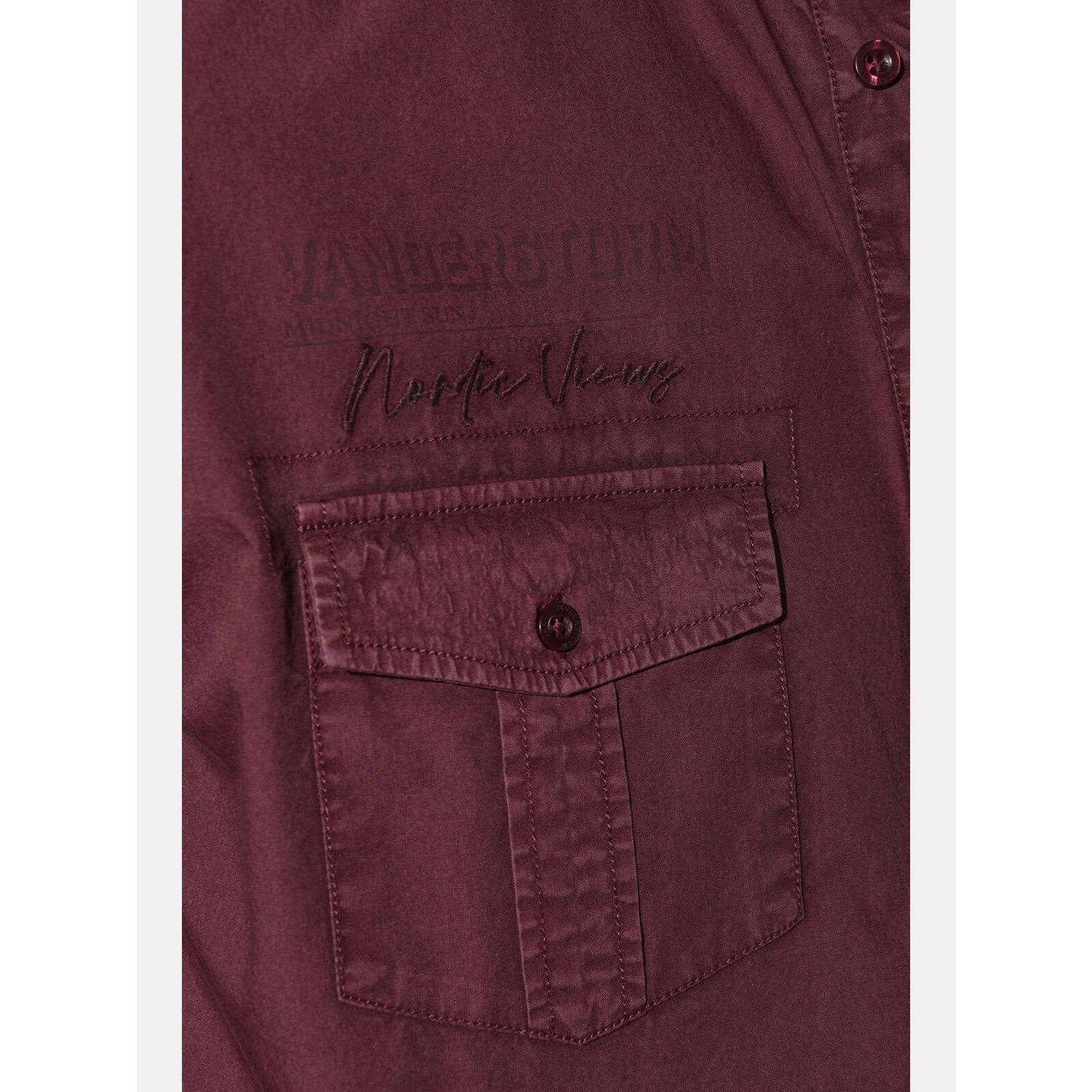 Jan Vanderstorm +FIT Collectie casual overhemd KRUVIN Plus Size donkerrood