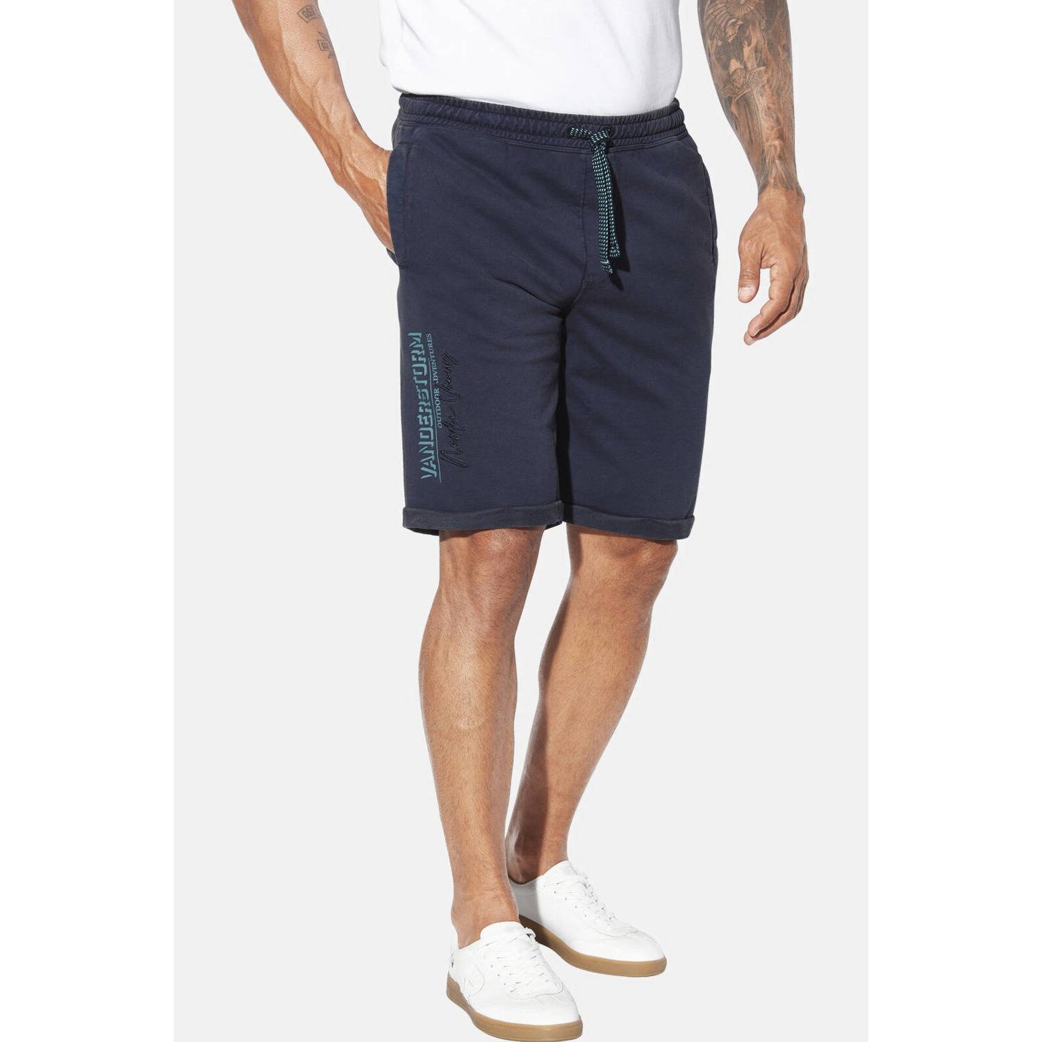 Jan Vanderstorm loose sweatshort ANDERTAN Plus Size donkerblauw