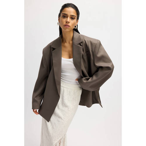 Refined Department oversized blazer grijsbruin afbeelding
