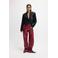 Refined Department imitatieleren wide leg regular waist casual broek donkerrood