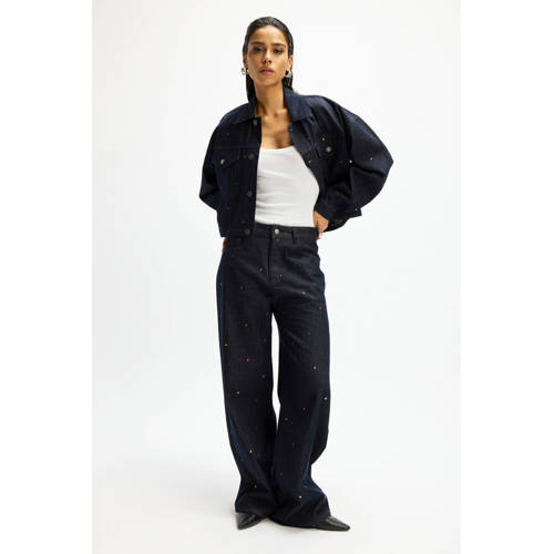 Refined Department wide leg jeans dark blue denim afbeelding