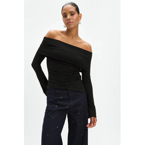 Refined Department off shoulder top zwart afbeelding