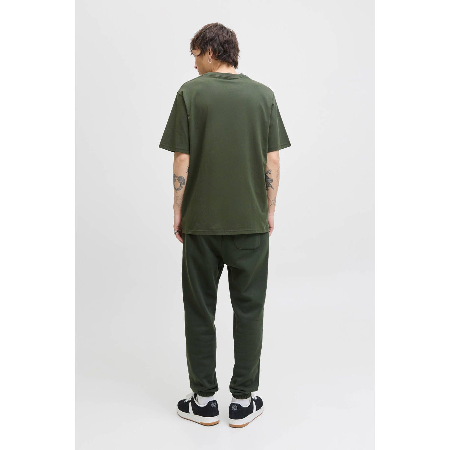 JACK & JONES ESSENTIALS relaxed T-shirt donkergroen