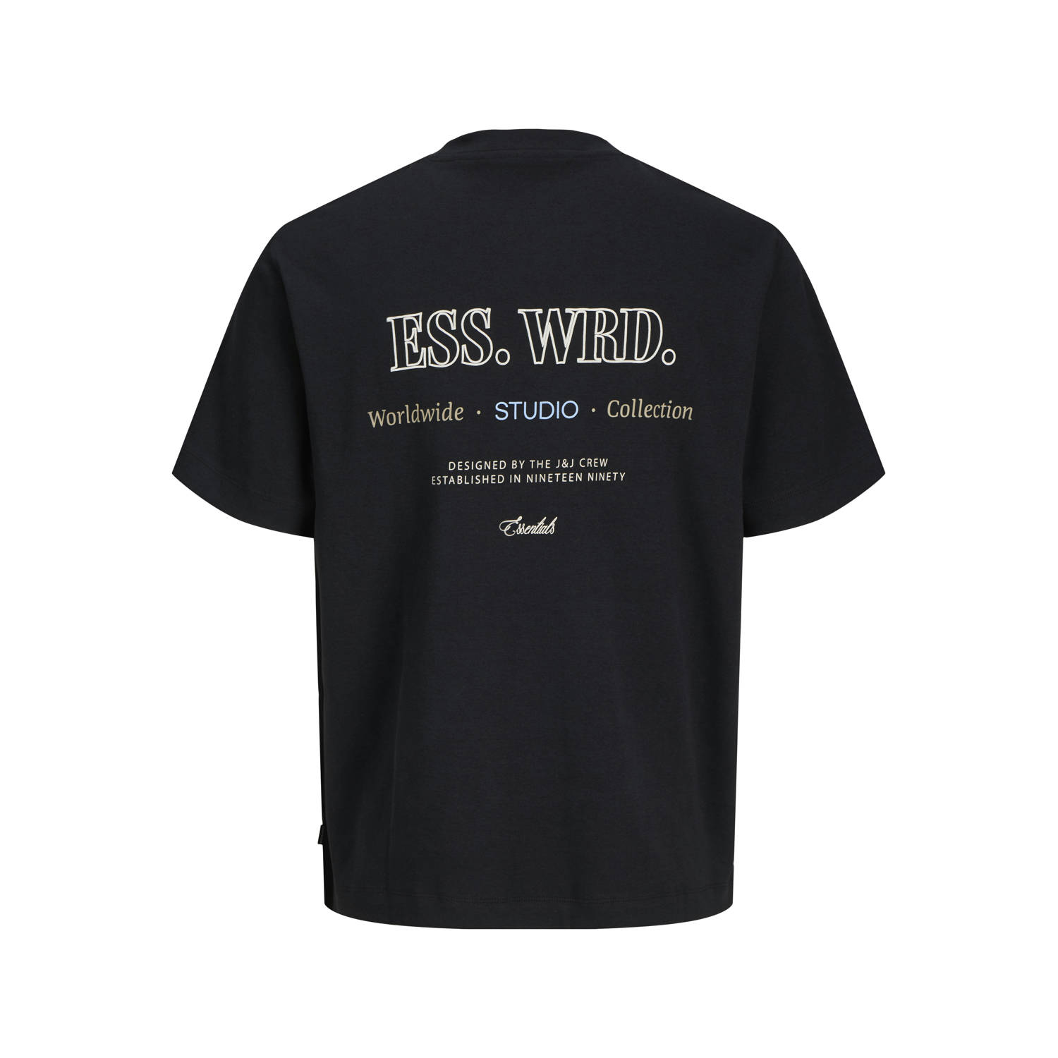 JACK & JONES ESSENTIALS loose T-shirt zwart