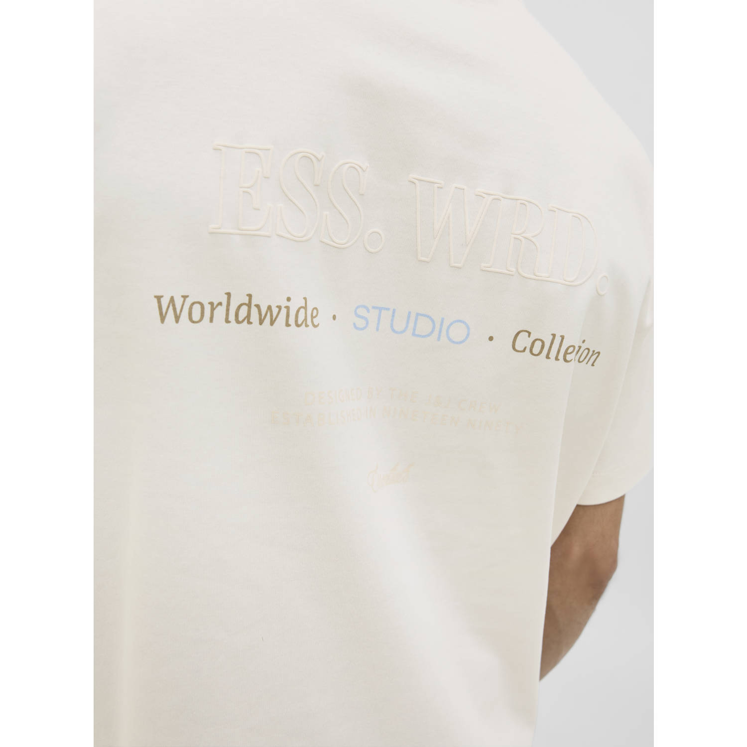 JACK & JONES ESSENTIALS loose T-shirt ecru