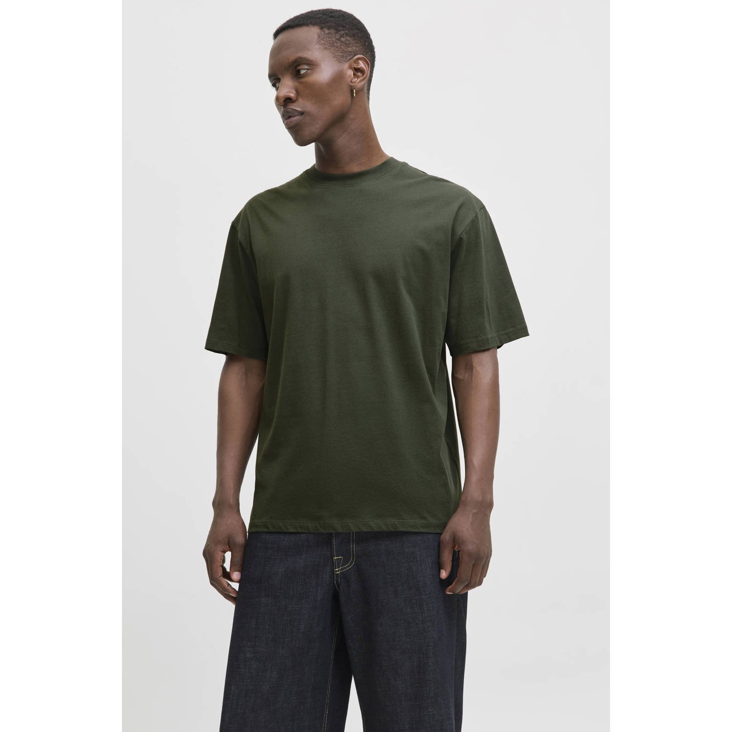 JACK & JONES ESSENTIALS T-shirt donkergroen