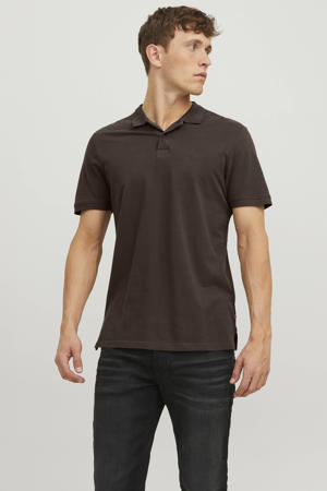 slim polo donkerbruin