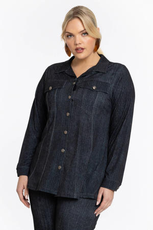 denim blouse zwart