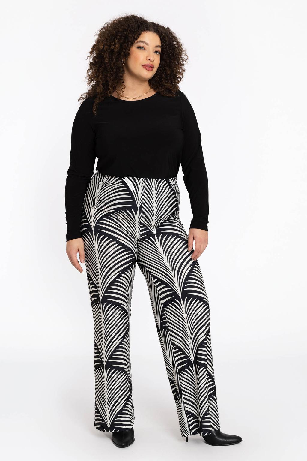 YOEK regular high waist pantalon zwart